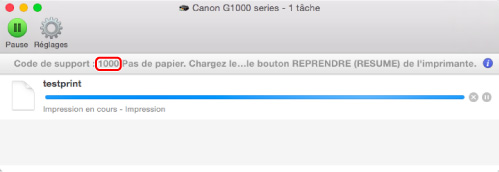 figure : Écran de message d'erreur